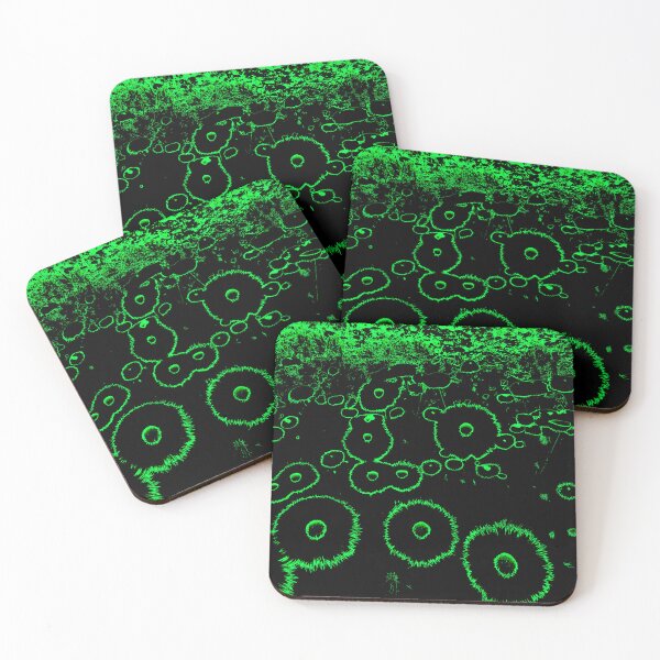 Item preview, Green Glowing Abstract Dandelions designed and sold by asurtiumgreen.