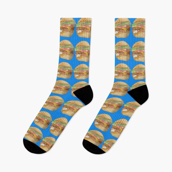 Item preview, Watercolor hamburger, blue background  designed and sold by altairaleon.