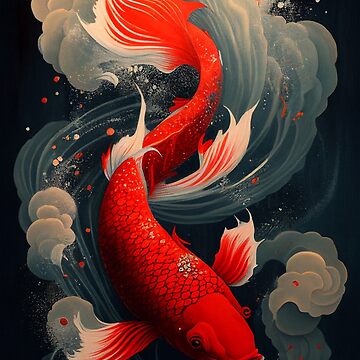 Japanese Koi fish Design Art Board Print for Sale by Playfullprints