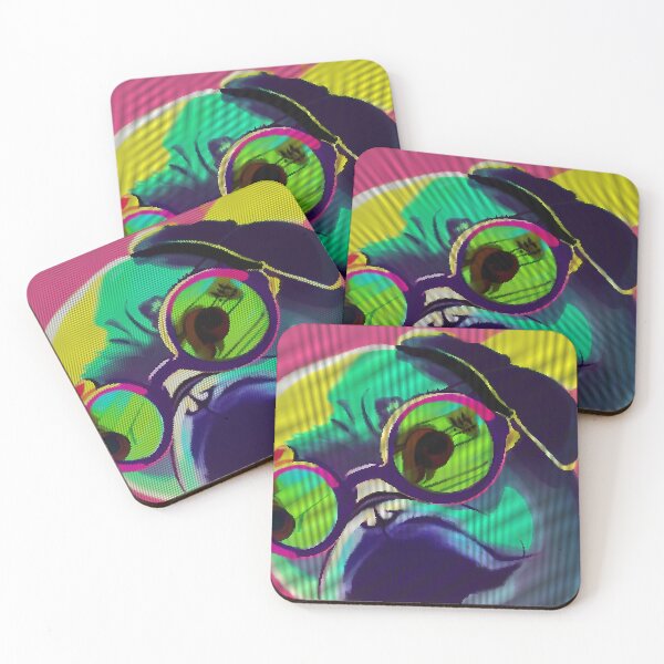 Item preview, Neon Colorful Abstract Pug 8-bit Pixel Art designed and sold by PixelDripped.