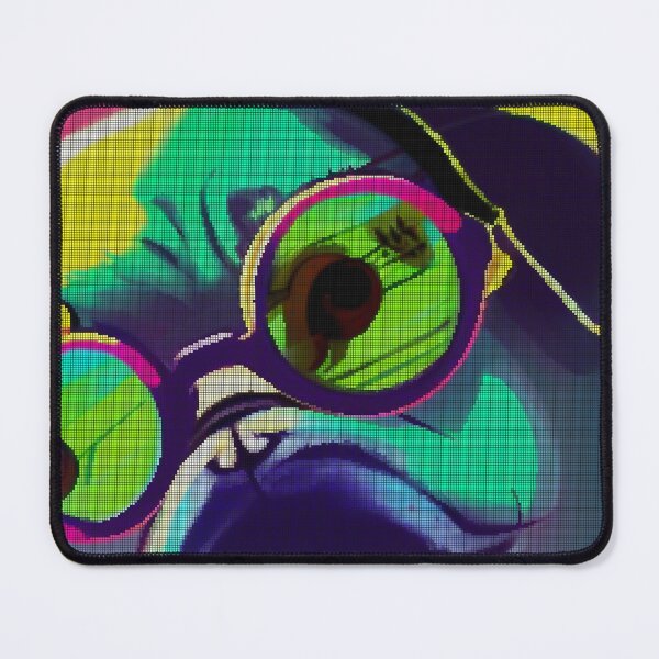 Artikelvorschau, Neon Colorful Abstract Pug 8-bit Pixel Art entworfen und verkauft von PixelDripped.