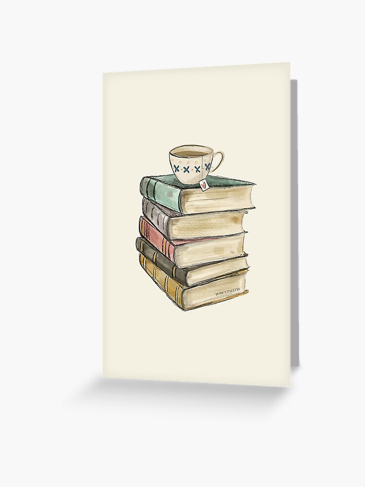 Vintage Book Stack and Tea Sticker for Sale by HopesPalette