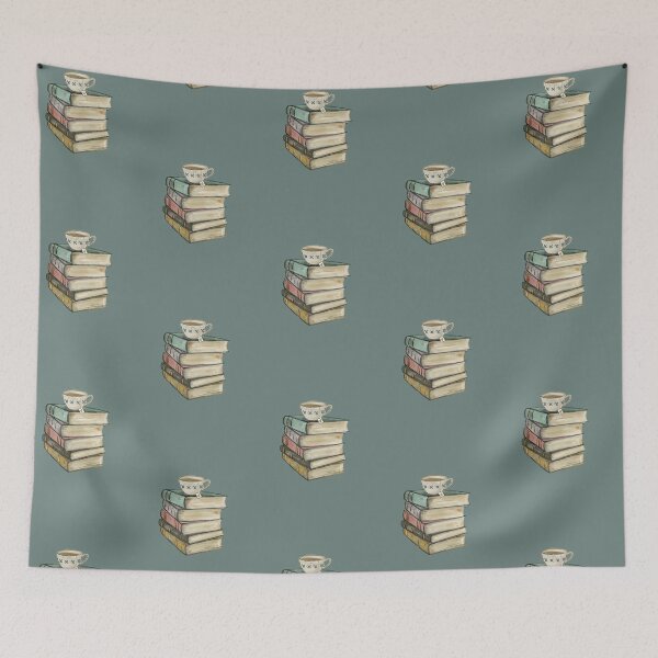 Item preview, Vintage Book Stack and Tea designed and sold by Daisy Ring Art.