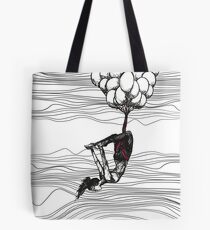 surreal aerial yoga scene Tote Bag