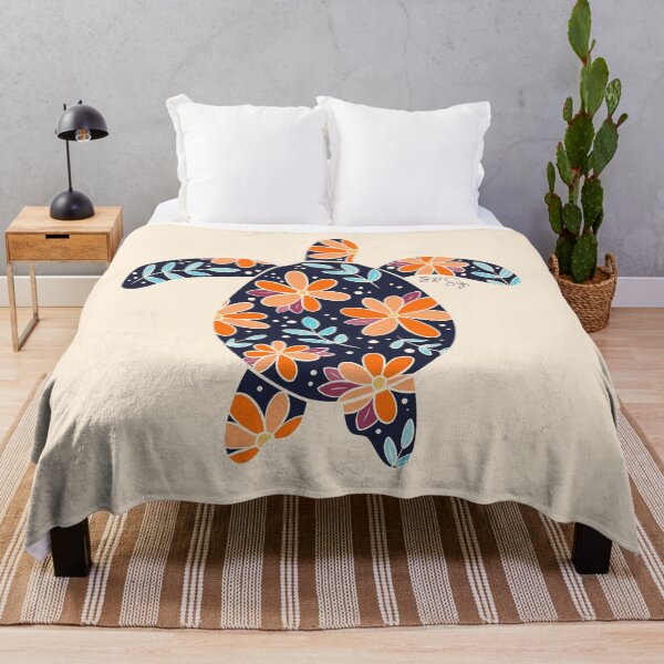 Item preview, Floral Sea Turtle - 70s colors designed and sold by srsig designs.