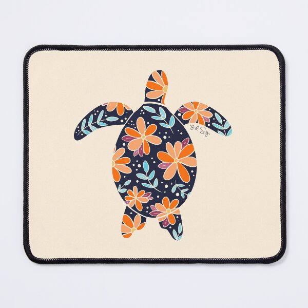 Item preview, Floral Sea Turtle - 70s colors designed and sold by srsig designs.