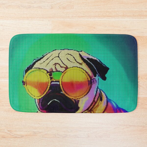 Item preview, Neon Colorful Abstract Pug 8-bit Pixel Art designed and sold by PixelDripped.