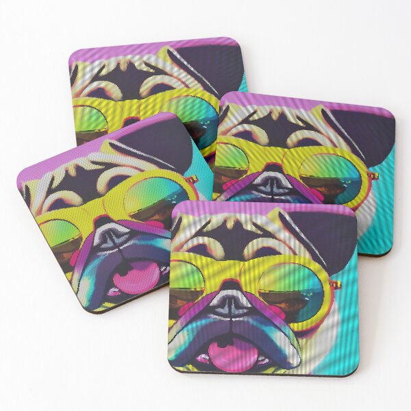 Item preview, Neon Colorful Abstract Pug 8-bit Pixel Art designed and sold by PixelDripped.