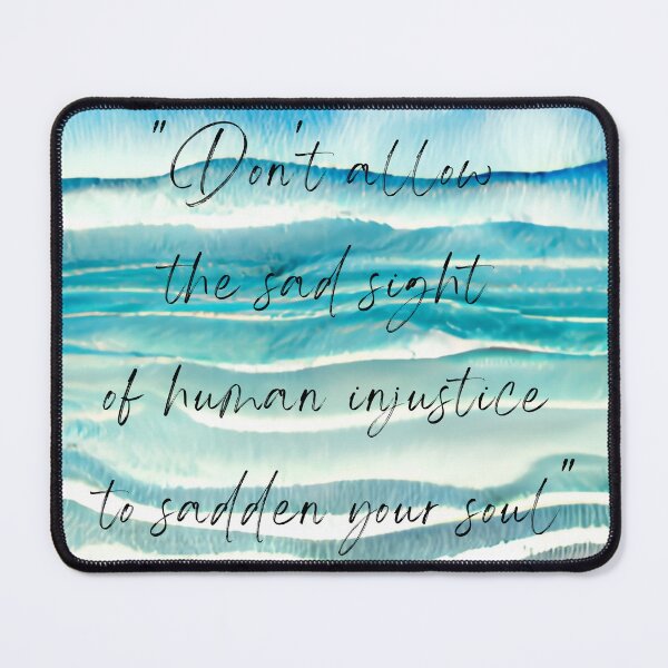 Item preview, St. Padre Pio Catholic Christian quote Inspiration Don't allow the sad sight of human injustice to sadden your soul designed and sold by bonumagit.