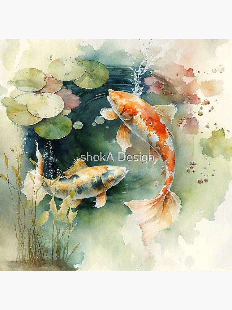 Best fishing gifts for fish lovers 2022. Koi fish swimming in a