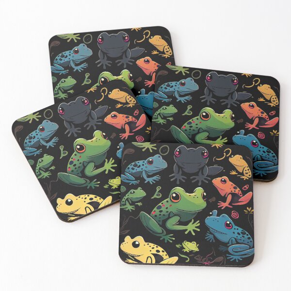 Item preview, Cute pattern of colorful frogs designed and sold by CutePatternsRB.