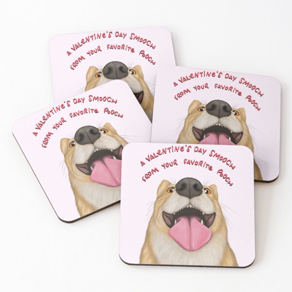 Item preview, A Valentine's day smooch from your favorite pooch - corgi dog portrait illustration designed and sold by ILLUSTRATED TAILS.