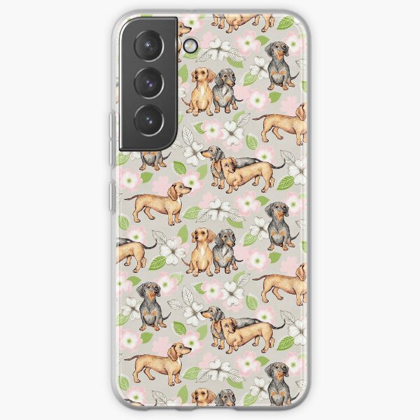 Dachshunds and Dogwood Blossoms Samsung Galaxy Soft Case