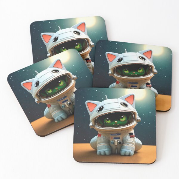 Item preview, green space cat designed and sold by BrigitteCooper.