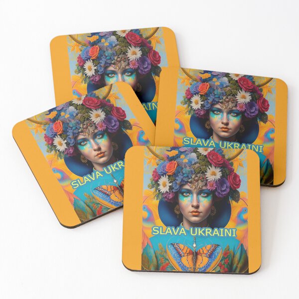 Item preview, Slava Ukraini Floral Design Blue Yellow designed and sold by Brigianna.