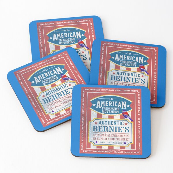 Item preview, PMD00435 Progressive Movement Designs Authentic Bernies beverage label style for Progressives and Democrats with 12 goals  designed and sold by ProgressiveLeft.