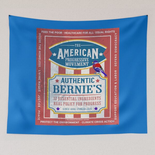 Item preview, PMD00435 Progressive Movement Designs Authentic Bernies beverage label style for Progressives and Democrats with 12 goals  designed and sold by ProgressiveLeft.