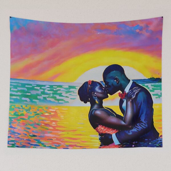 Item preview, Sunset Romance - Kissing by the Ocean designed and sold by ElLocoMus.