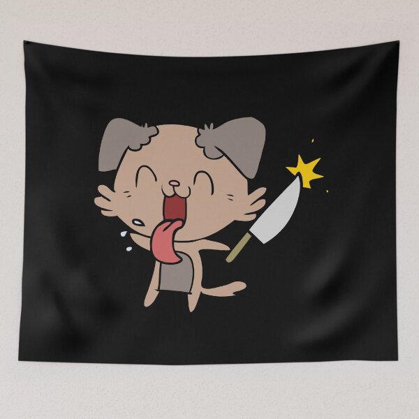 Item preview, dog with knife designed and sold by Itsforyou1.