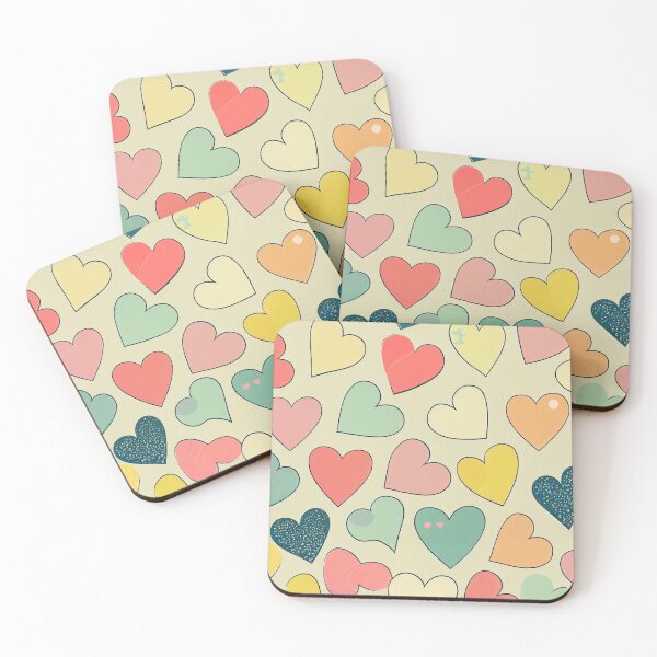 Item preview, Cute pattern of colorful hearts designed and sold by CutePatternsRB.