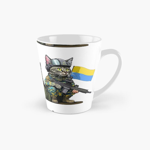 Item preview, Ukrainian cat with flags in the war, cat soldier designed and sold by pixeldizajn.