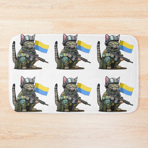Item preview, Gato ucraniano con banderas en la guerra, gato soldado designed and sold by pixeldizajn.