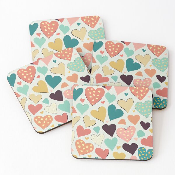 Item preview, Cute pattern of colorful hearts designed and sold by CutePatternsRB.