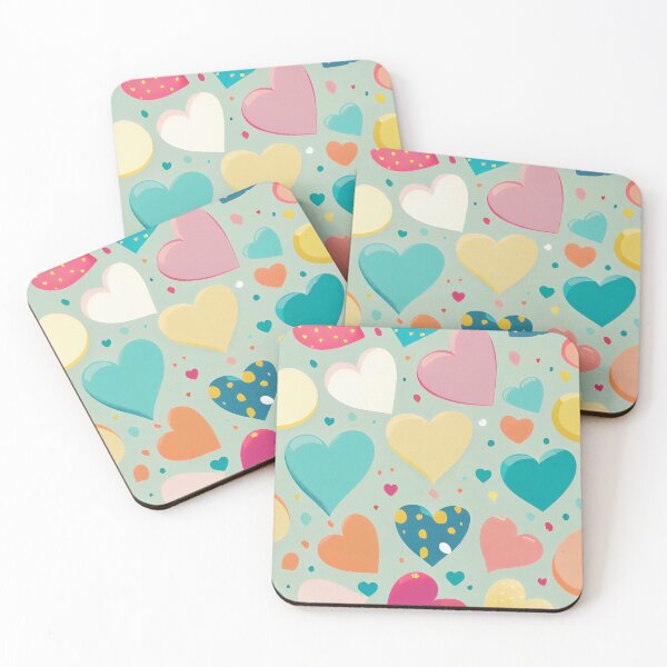 Item preview, Cute pattern of colorful hearts designed and sold by CutePatternsRB.