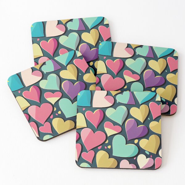 Item preview, Cute pattern of colorful hearts designed and sold by CutePatternsRB.