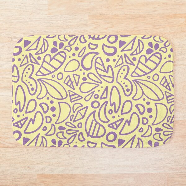 Artikelvorschau, Violetter Umriss auf gelbem Hintergrund Doodle-Muster entworfen und verkauft von Elena Romashko.