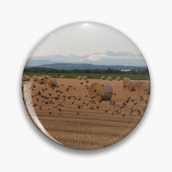 Item preview, Hay Bales with Birds in Flight designed and sold by jojobob.