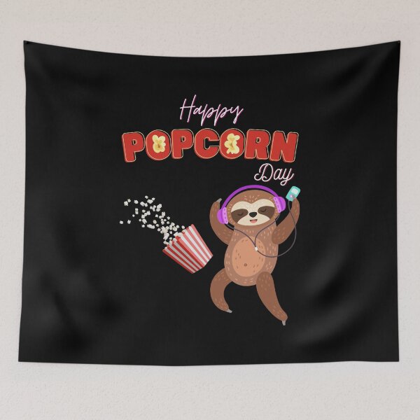 Item preview, Happy Popcorn Day Movie sloth day a for relaxation and fun! designed and sold by Mohamedprf.