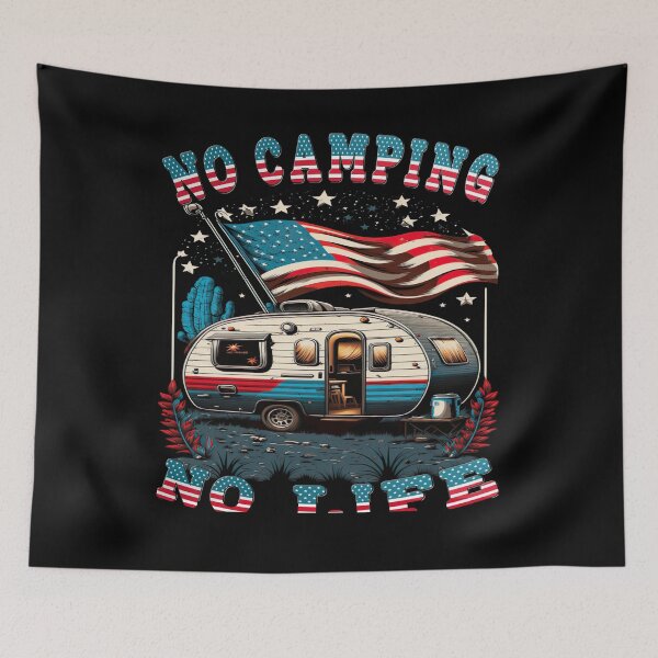 Item preview, No Camping No Life Camping Caravan USA designed and sold by druckfun.