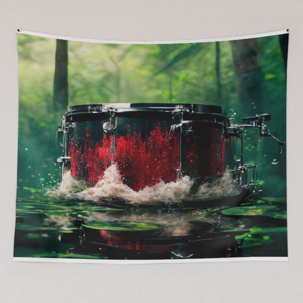Item preview, Drummer ArtWork With Water Splashing In The Forest Lake designed and sold by Unwind-Art-Work.