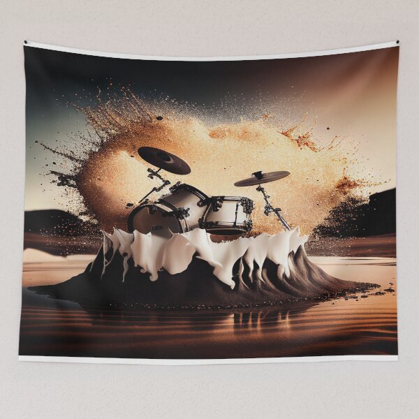Item preview, Drummer ArtWork With Water Splashing In The Desert designed and sold by Unwind-Art-Work.