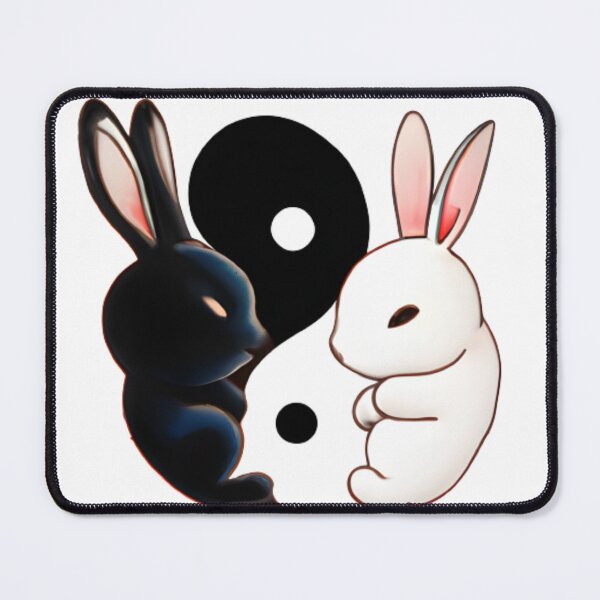 Item preview, Yin Yang Bunnies Rabbits Black and White designed and sold by Leonardo Palumbo.