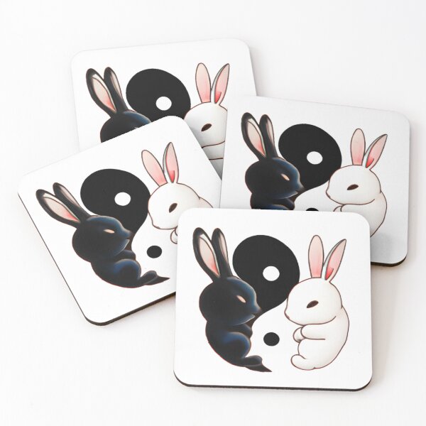 Item preview, Yin Yang Bunnies Rabbits Black and White designed and sold by Leonardo Palumbo.