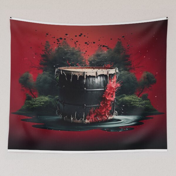 Item preview, Drummer ArtWork With Water Splashing In The Forest designed and sold by Unwind-Art-Work.