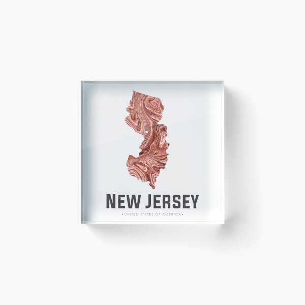 Item preview, New Jersey Map Art Abstract in Brown designed and sold by Studio Grafiikka.