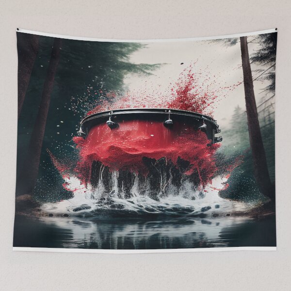 Item preview, Drummer ArtWork With Water Splashing In The Forest designed and sold by Unwind-Art-Work.