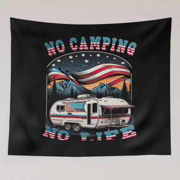 Item preview, No Camping No Life Camping Caravan USA designed and sold by druckfun.