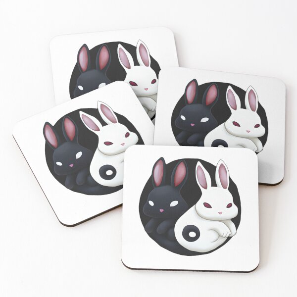 Item preview, Yin Yang Bunnies Rabbits Black and White designed and sold by Leonardo Palumbo.