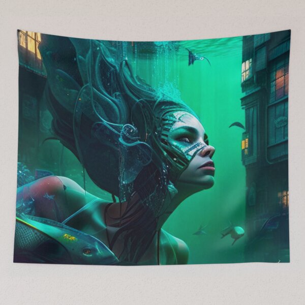 Item preview, Futuristic Mermaid designed and sold by FattoAMano.