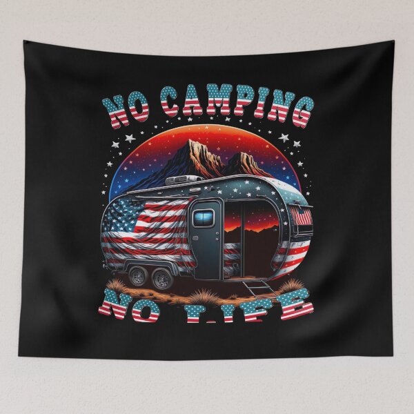 Item preview, No Camping No Life Camping Caravan USA designed and sold by druckfun.