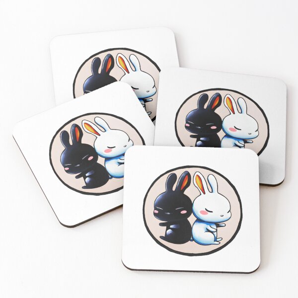 Item preview, Yin Yang Bunnies Rabbits Black and White designed and sold by Leonardo Palumbo.