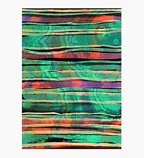 bohemian styled green and orange pattern Photographic Print