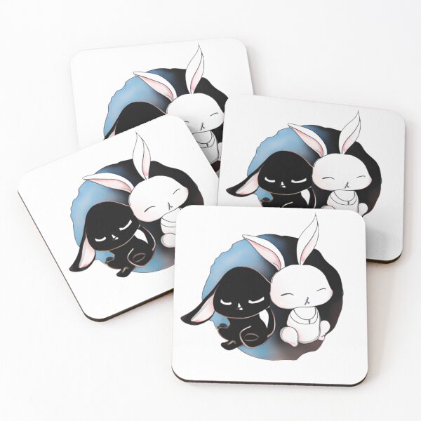 Item preview, Yin Yang Bunnies Rabbits Black and White designed and sold by Leonardo Palumbo.