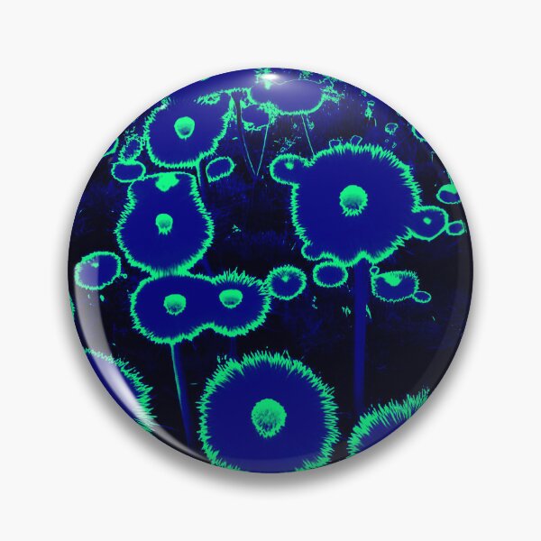 Item preview, Blue Green Glowing Abstract Dandelions designed and sold by asurtiumgreen.