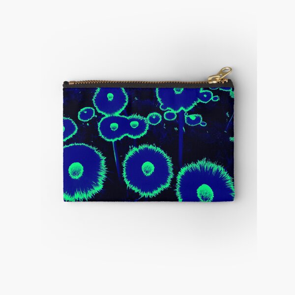 Item preview, Blue Green Glowing Abstract Dandelions designed and sold by asurtiumgreen.