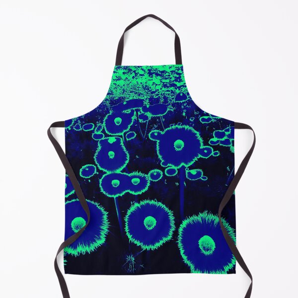 Item preview, Blue Green Glowing Abstract Dandelions designed and sold by asurtiumgreen.